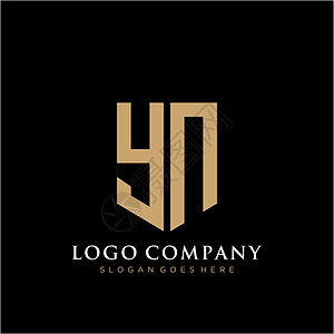 YN 字母标识图标设计模板元素营销插图身份艺术品牌标签黑色字体商业网络图片