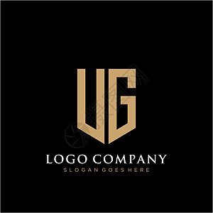 UG 字母标识图标设计模板元素卡片网络品牌黑色插图商业标签身份营销推广图片