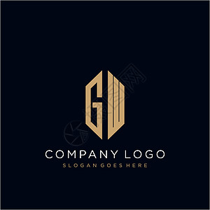 GW 字母标识图标设计模板元素公司插图网络黑色艺术身份创造力字体营销标签图片