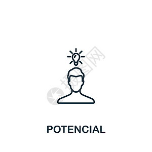Potencils 图标 用于模板 网络设计和信息图的线性简单图标图片