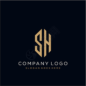 SHS 字母标识图标设计模板元素艺术插图标签创造力营销商业字体黑色公司品牌图片
