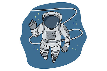 在宇宙中飞行的航天飞机宇航员地球宇航服勘探重力卡通片戏服太空人套装旅行冒险图片
