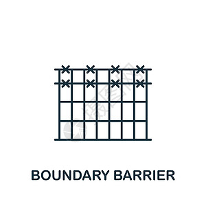 边界屏障图标 线条简单线 模板 网络设计和信息图的抗议图标图片