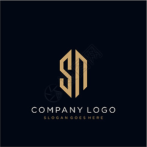 SN 字母标志图标设计模板元素卡片标签字体网络黑色身份公司商业品牌艺术图片