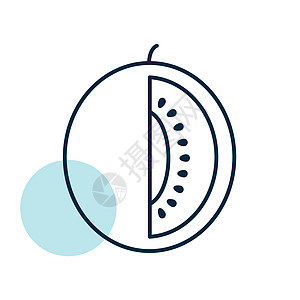 Melon 孤立设计矢量图标饮食插图营养热带食物标识图片