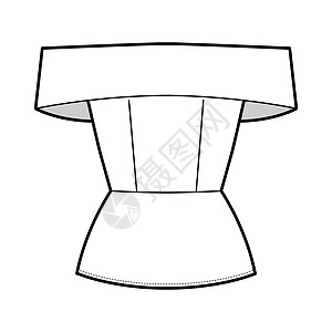 右肩外侧的型肝炎 最高技术时尚插图 装配好身体 拉链固定在背面球座纺织品女孩袖子办公室裙子女士衬衫男人服装图片