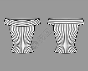 脱肩的肋骨结扎顶级技术时装插图 外形无袖 贴近办公室脖子女孩衬衫服装袖子女性纺织品男性身体图片