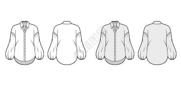 衬衫技术时装插图上领架 放下长袖子 身高过大脖子球座男性丝绸身体棉布织物男人纺织品服饰图片