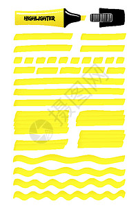 黄色手画横线 分层框图片
