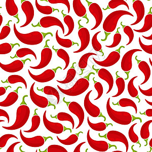 红辣辣椒胡椒蔬菜无缝配菜模式饮食辣椒玫瑰菜单蔬菜收成包装装饰品插图打印图片