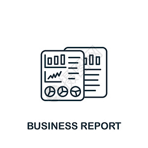 商业报告 图标 模板 网络设计和信息图的线性简单图标图片