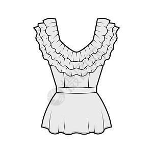 棉布技术时尚图示 在钻石领带沿面有三层卢布 背拉链紧固纺织品计算机办公室裙子绘画球座服饰女孩男人丝绸图片