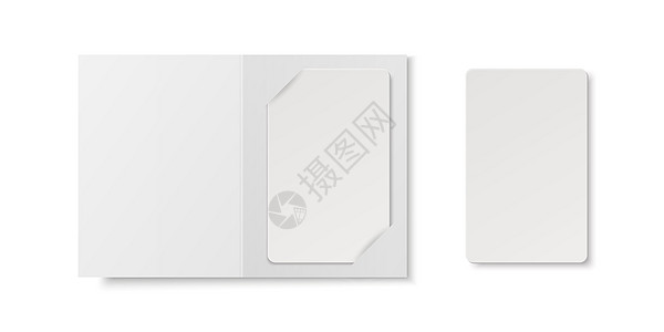 矢量 3d 逼真的白色客房 塑料酒店公寓钥匙卡 身份证 销售 信用卡 设计模板与纸质封面案例 样机钱包 品牌 顶视图商业小样成员图片