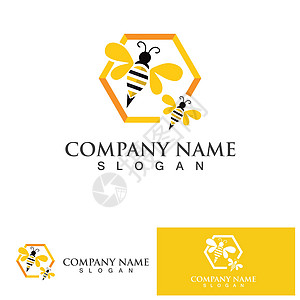 蜜蜂蜂蜜标志矢量图标符号插图设计模板包装橙子横幅商业昆虫徽章艺术动物蜂窝标签图片