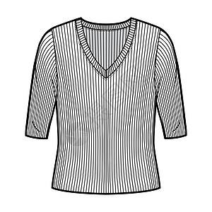 用手肘袖子和体型超大的身体 来展示时装技术图画服装织物设计球座衬衫男性男人女孩计算机绘画图片