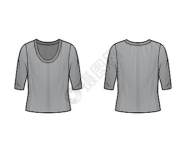 用手肘袖子和体型超大的身体 来展示时尚技术图画 上面写着衬衫计算机小样裙子男性男人服装毛衣女孩服饰图片