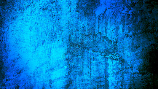空暗水泥壁室工作室背景和地面视角 有蓝色软灯 显示自由空间水泥上的产品和文本 回滴  Blackdrop编辑坡度艺术横幅插图聚光图片