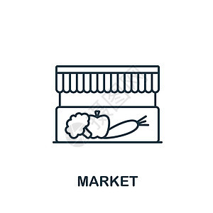 市场图标 模板 网络设计和信息图的线条简单图标图片