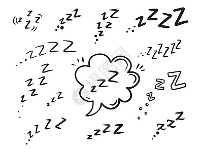 Zzz 图标 睡眠标志 打鼾符号 zzzz 象形文字 打鼾符号 声音矢量图涂鸦卧室网络就寝收藏卡通片漫画绘画时间草图图片