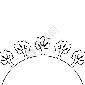 世界环境日 地球地球和树木轮廓 标语 海报 贺卡的概念设计 矢量插图;以及图片
