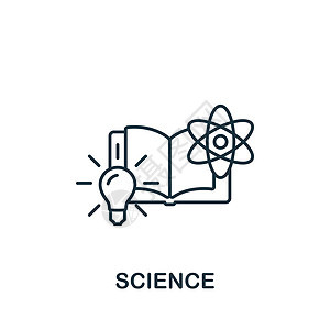 科学图标 用于模板 网页设计和信息图表的线条简单科学图标图片