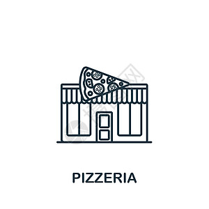 Pizzeria 图标 用于模板 Web 设计和信息图的线性简单图标图片