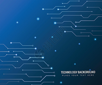 带有电路登机计划的抽象网络矢量背景摘要 主板计划背景图解 插图活力工程技术圆圈商业蓝色芯片金属处理器电脑图片