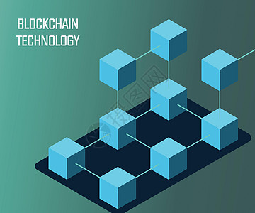 高科技层块链数据结构可视化等距安全六边形金融货币密码技术网络商业矿业图片