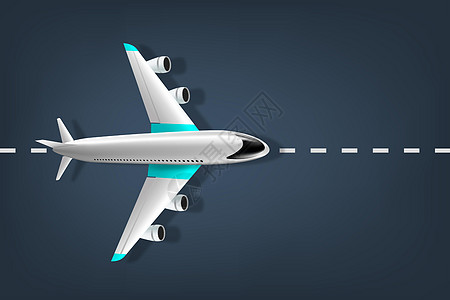 从上面看客机的真实视图 逼真的 3d 飞机 跑道上的客机图片