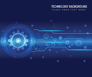 齿轮式抽象线和连接点背景数字和大数据连接技术互联网电子网络商业蓝色横幅科学插图圆圈创造力背景图片