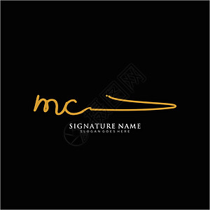 信件 MC 签名标签模板矢量团体团队刻字标识艺术奢华商事字母极简写作图片