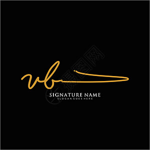 字母 VB 签名标签模板矢量虚拟机插图标识奢华公司身份极简主义者写作商业图片