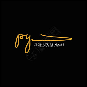 字母 PY 签名标签模板矢量艺术极简团队团体身份标识商业奢华字体刻字图片