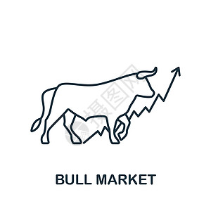 Bull市场图标 用于模板 网络设计和信息图的股票市场图标线条简单线条图片