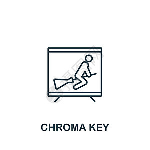 Chroma 键图标 用于模板 网络设计和信息图的线条简单串流图标图片