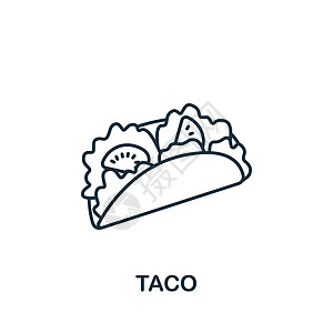 Taco 图标 模板 网络设计和信息图的线性简单图标图片