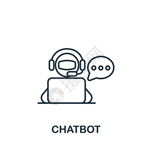 Chatbot 图标 用于模板 Web 设计和信息图的线条简单串流图标图片