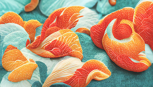3D 变成抽象的金鱼纹理背景刷子插图水族馆渲染艺术动物墙纸来源游泳热带图片