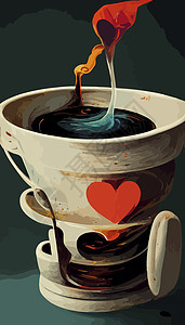 我喜欢咖啡杯插图 咖啡杯插图 国际咖啡日浓缩杯子艺术喝咖啡饮料杯咖啡背景图片