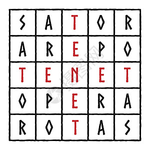 包含五字拉丁文回文的二维字方格 Sator Arepo Tenet Opera 和 Rotas 它出现在早期基督教和魔法语境中 图片