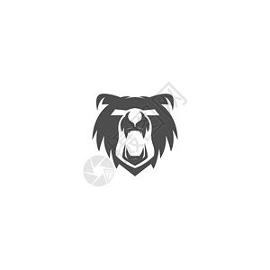 Bear 图标徽标设计插图黑色荒野力量标识野生动物杯子哺乳动物动物捕食者图片