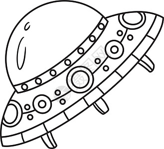 教育培训UFO 用于孩子们的宇宙飞船独立彩色页面银河系天空图画书天文学重力彩页染色手绘外星人太阳系插画