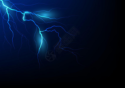 闪电闪电雷暴电闪矢量图天空危险光效天气罢工耀斑闪光火花雷雨震惊霹雳活力蓝色背景图片