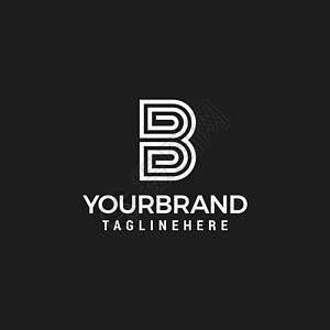 矢量图形 创造线字母符号 字母 B Logo 线设计模板身份黑色插图标识公司商业推广营销创造力字体图片