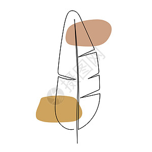 香蕉树叶线艺术 轮廓绘画 最小化艺术插图香蕉草图叶子植物图片