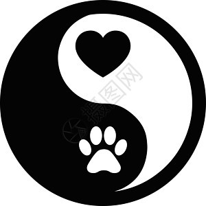 狗爪印 Ying Yang 设计矢量图片