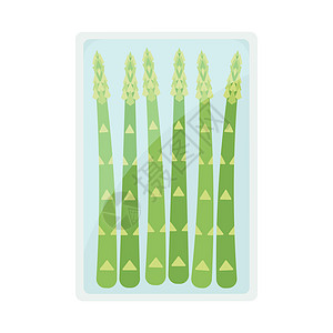 从超市买的一包芦笋 绿色生态生活 纯素食品 农产品 蔬菜 饮食营养的概念 在平面卡通风格的白色背景上孤立的股票矢量插图图片