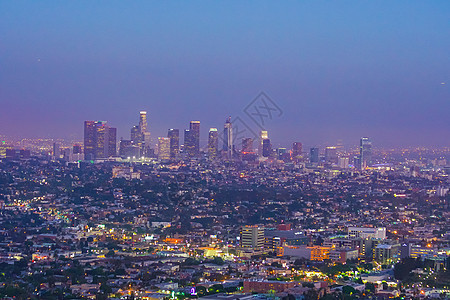 加州洛杉矶天际线 在加利福尼亚州景观摩天大楼镜子天空地标旅行建筑学职场高楼建筑物图片