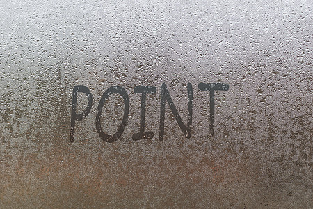 字点 与水滴的抽象背景 雾蒙蒙的窗户上的铭文 湿玻璃上的手写文字图片
