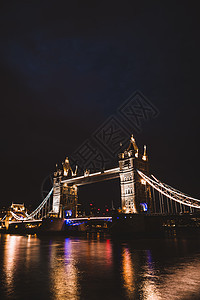 伦敦夜幕塔桥首都运输天空地标景观王国历史摄影建筑学旅游图片